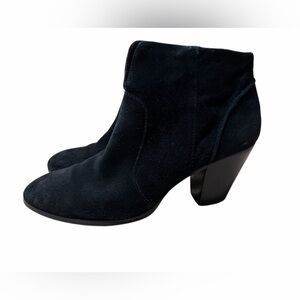 Tesori Black Suede Ankle Boots